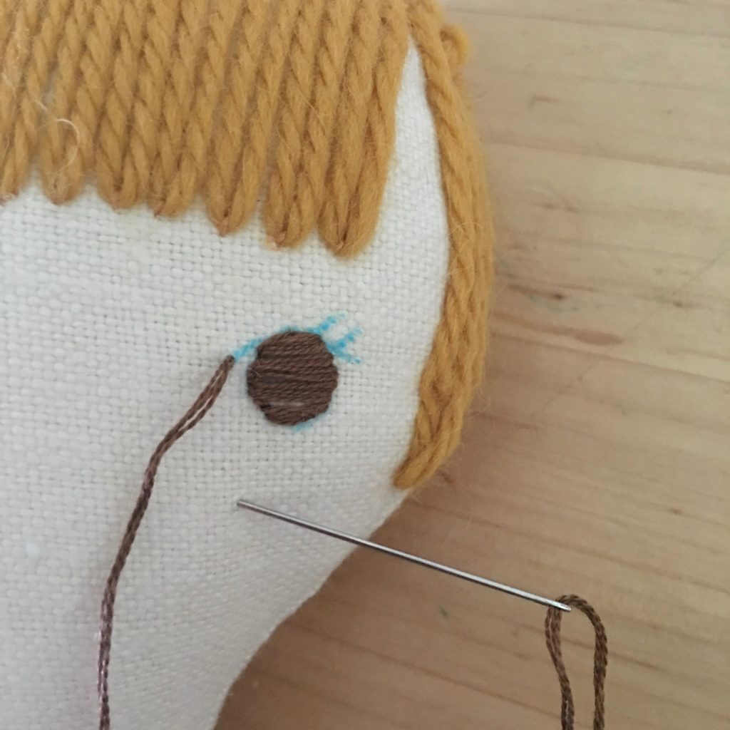 how to embroider eyes on a plush